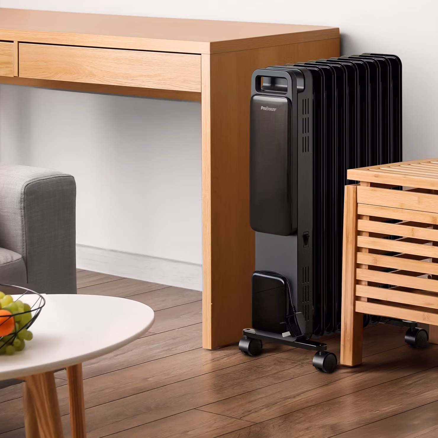 Pro Breeze 2500W 11-Fin Oil-Filled Radiator with Digital Display, Smart App Control and Thermostat, Black – 2
