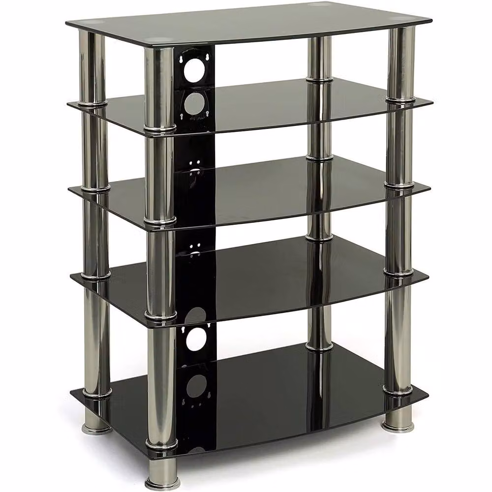Centurion Supports Galago Contemporary Black Glass AV Separates Stand with 5 Shelves, W/D/H: 82.5 x 60 x 44 cm – 9