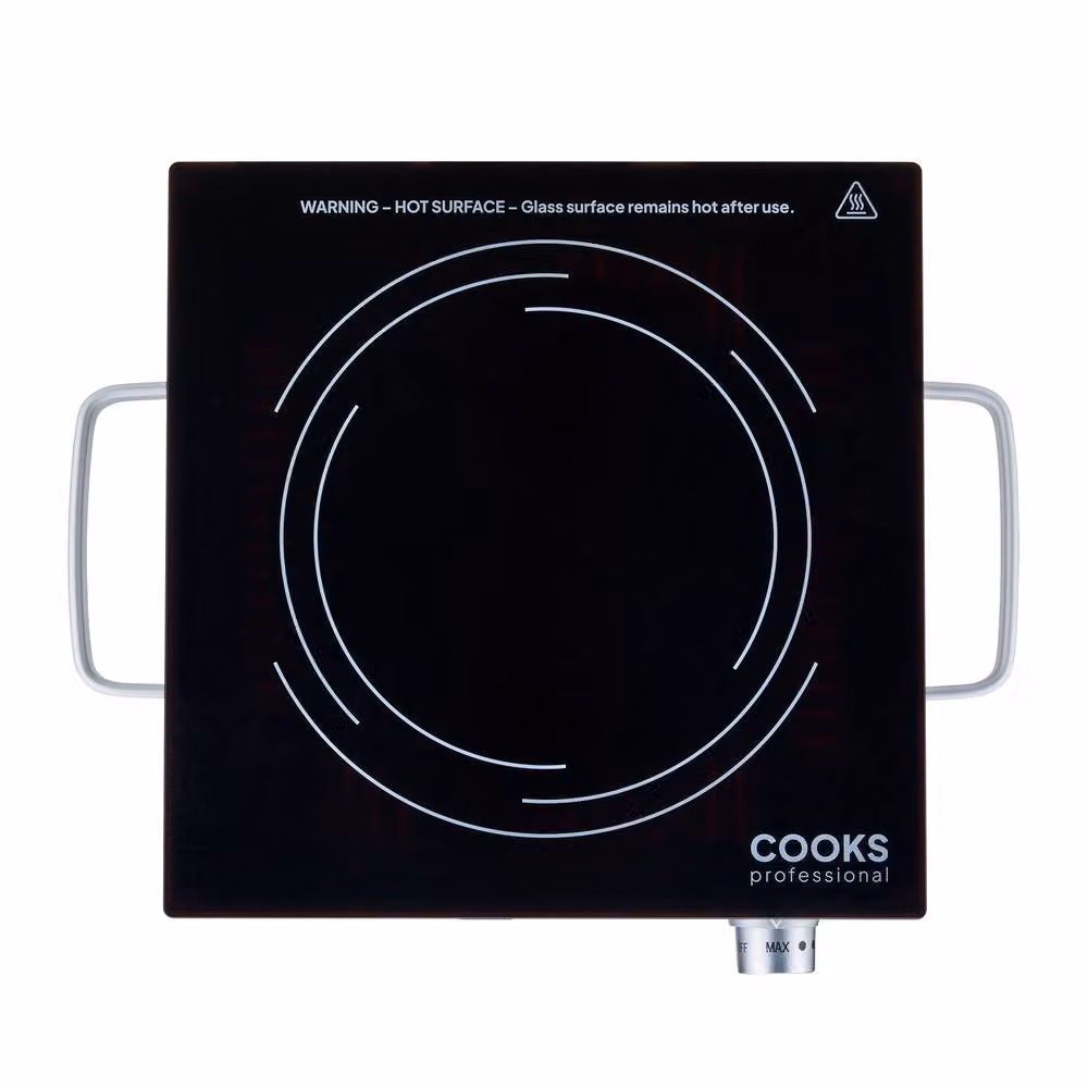 Cooks Professional Single Electric Ceramic Hob Portable Hotplate 2000W in Black – 6