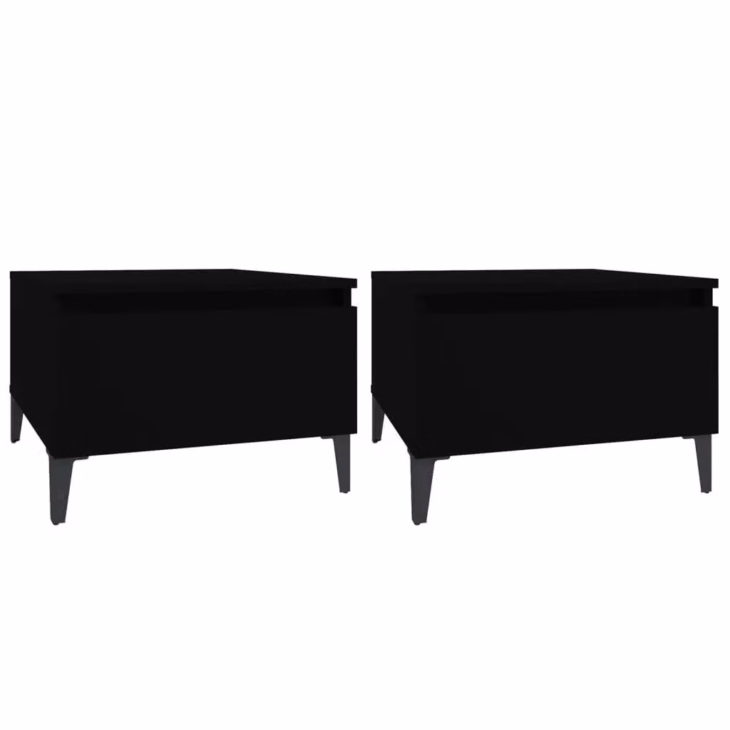 Berkfield Home Set of 2 Black Industrial Side Tables, W/D/H: 50 x 46 x 35 cm – 2