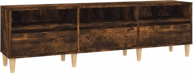 Berkfield Home Smoked Oak TV Cabinet in Brown, W/D/H: 150 x 30 x 44.5 cm