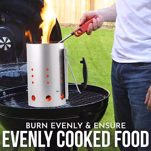 Pelle & Sol Aluminium and Steel BBQ Charcoal Chimney Starter in Silver, W/D/H: 30.5 x 20.0 x 20.0 cm – 7