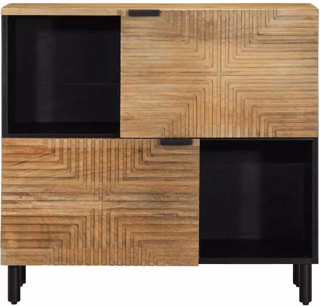 Berkfield Home Brown Mango Wood Sideboard with Metal Details, W/D/H: 80 x 33 x 75 cm – 1