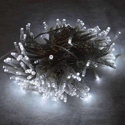 Premier 200 LED Christmas Outdoor Function Lights with Timer, White Cable – 1
