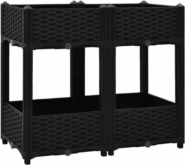 Berkfield Home Black Polypropylene Raised Bed W/D/H: 80 x 40 x 71 cm – 1