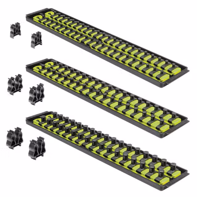 Ernst Socket Boss Storage Organiser Rail Combo Pack 18 Inch with 2 Rails, Ratchets and Extensions in Hi-Viz