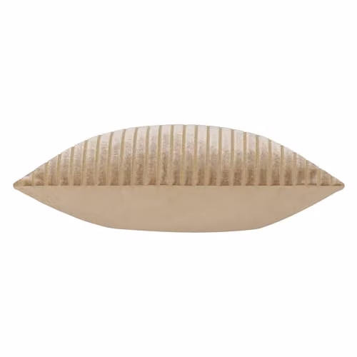 Paoletti Savoy Stripe Velvet Cushion in Beige and Brown, W/D/H: 50 x 50 x 50 cm – 2