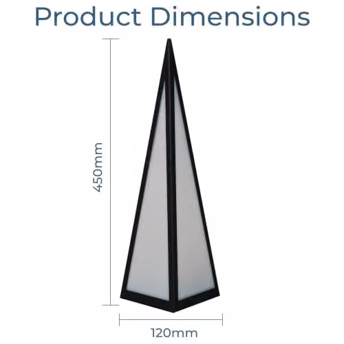 Luxform Black Metal Pyramid Lamp with 24 Flickering LEDs, Remote Control and Timer, Height: 45 cm – 2