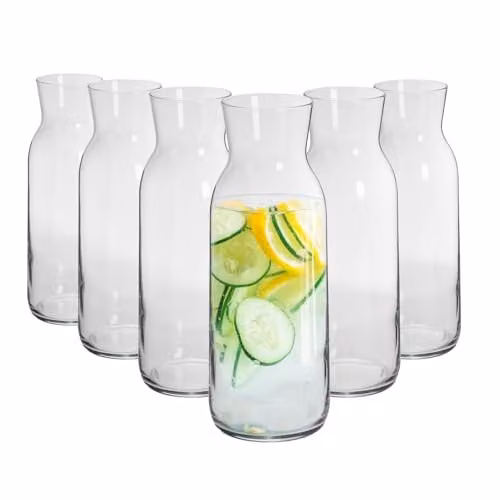 Argon Tableware Brocca Glass Carafes, Pack of 6, 1.21 l, Transparent – 1