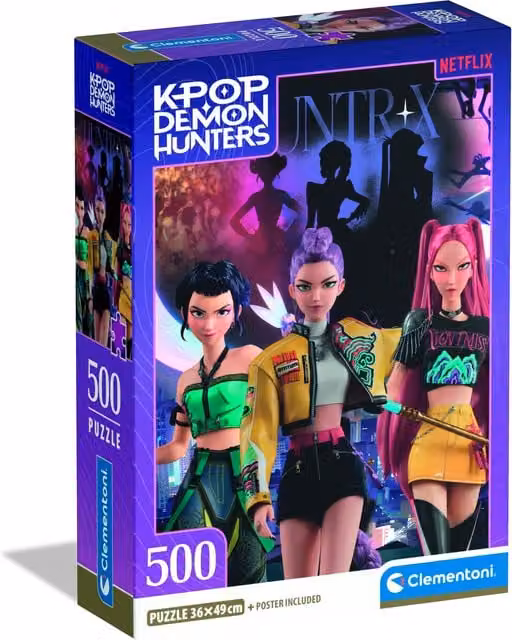 Clementoni K Pop Demon Hunters 500 Piece Jigsaw Puzzle in Purple and Multicolour