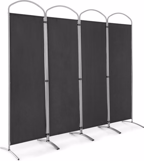 Costway 4 Panel Folding Privacy Screen Room Divider in Grey, Height: 188 cm