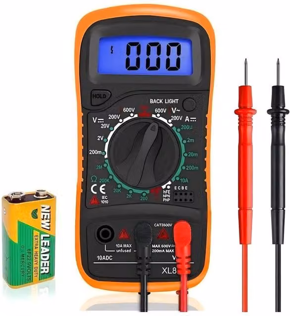 SPETLEK Professional Digital Multimeter Voltmeter and Ohmmeter in Orange and Multicolour – 1