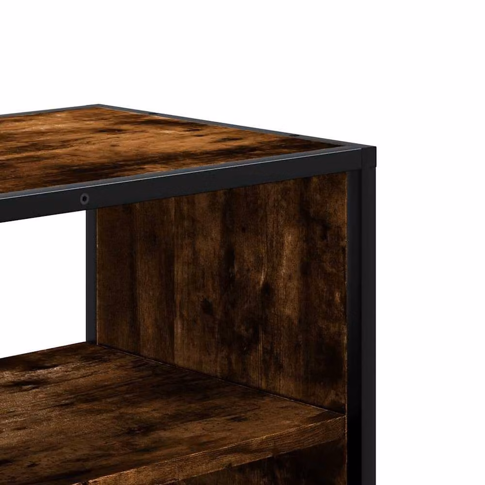 Berkfield Home Industrial TV Cabinet in Smoked Oak and Brown, W/D/H: 80 x 31 x 39.5 cm – 5