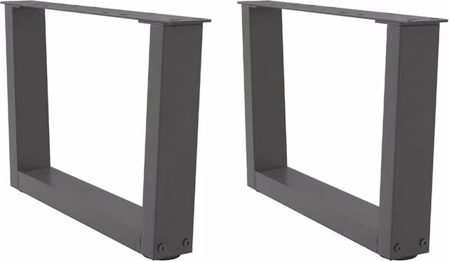 Berkfield Home V-Shape Dining Table Legs, 2 Piece Steel Set in Anthracite Black, H 60 cm x W 30-31.3 cm