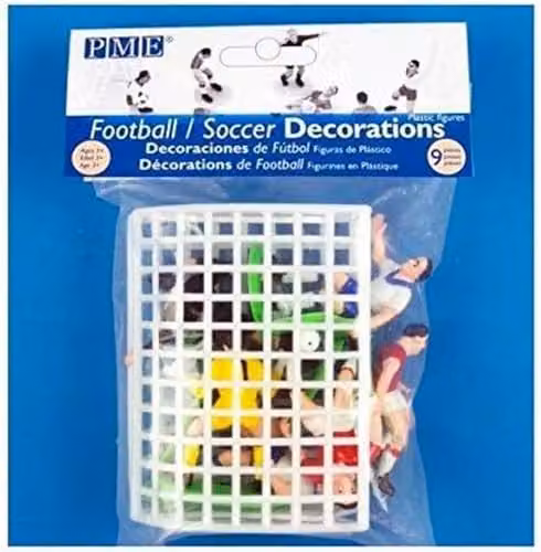 PME Football and Soccer Cake and Cupcake Toppers Set of 9, Multi-colour, W: 10 cm, D: 4 cm, H: 6.3 cm – 2