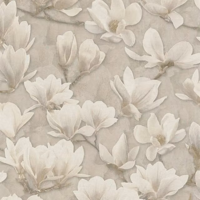 I Love Wallpaper Gentle Blossoms Floral Botanical Wallpaper in White and Grey