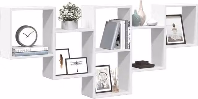 Berkfield Home Durable Wall Mounted Shelf in White, W/D/H: 159 x 18 x 66 cm