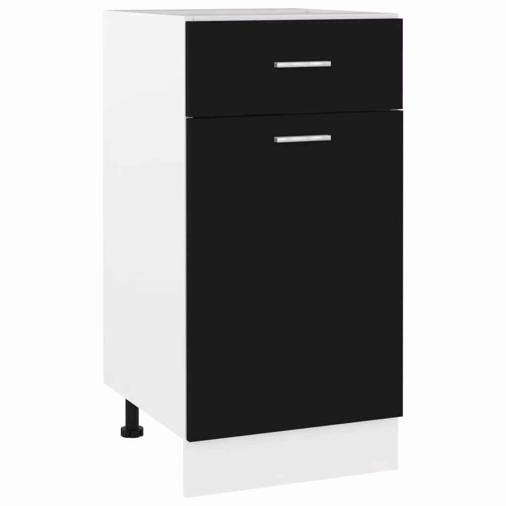 Berkfield Home Black Modern Freestanding Drawer Bottom Cabinet with Castors, W/D/H: 40 x 46 x 81.5 cm – 1