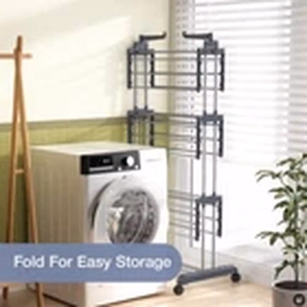 Havendro Grey Extra Large 4 Tier Foldable Clothes Airer for Indoor and Outdoor Use – 2