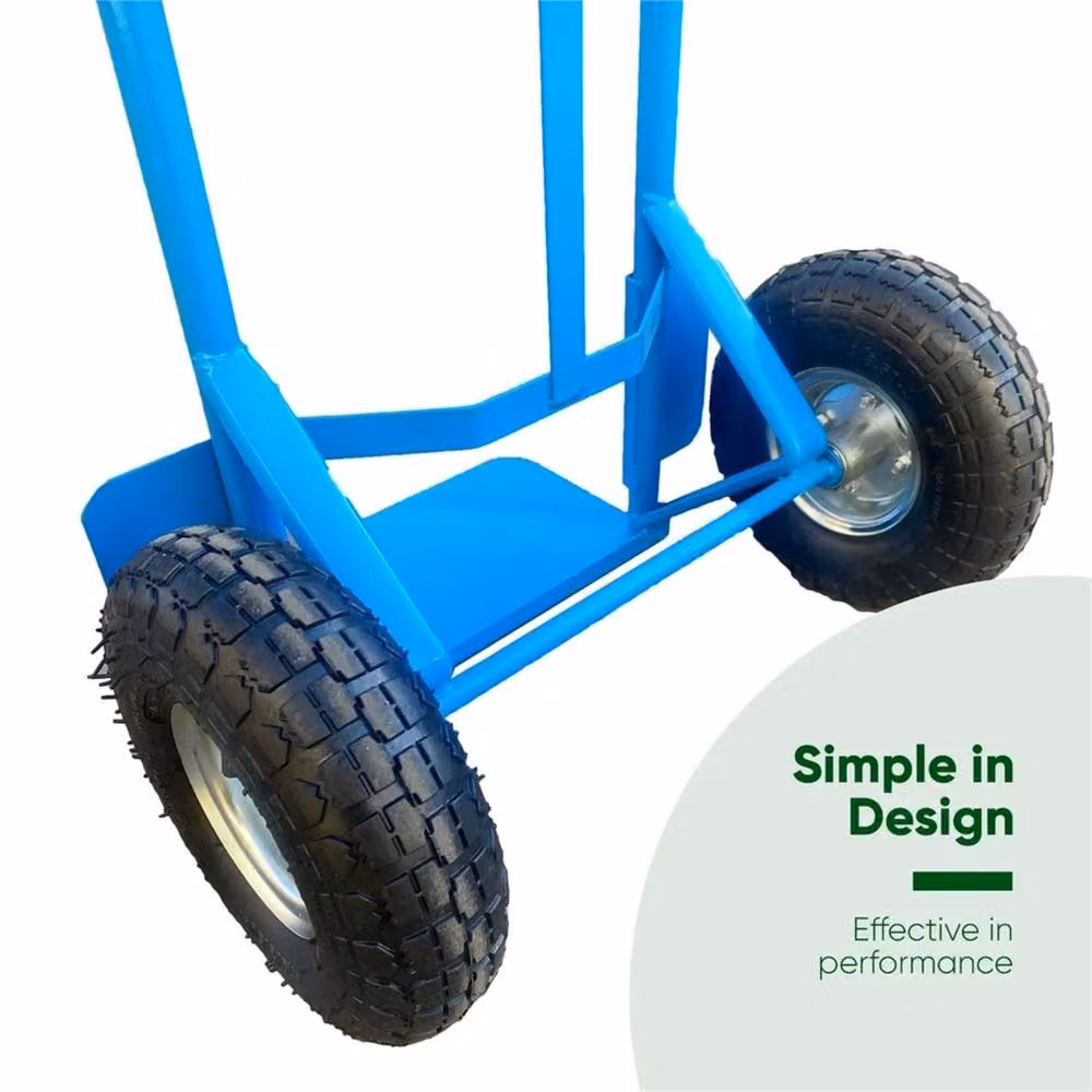 VOGREX Blue Heavy Duty Steel Hand Trolley with Pneumatic Tyres, 250kg Load Capacity, W/D/H: 120 x 35 x 21 cm – 2