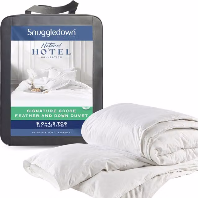 Snuggledown Hotel Goose Feather and Down All Seasons Duvet, 13.5 Tog, White, Double