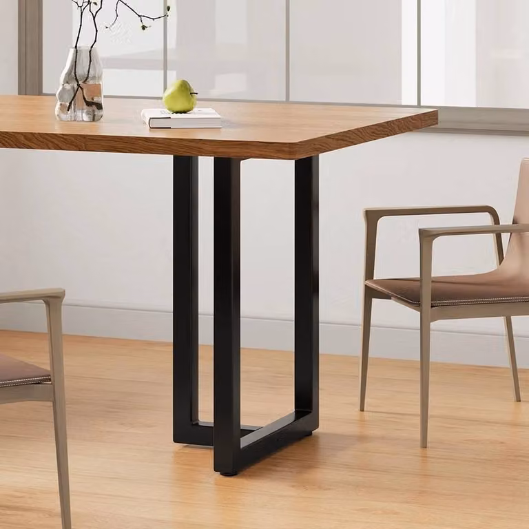 SPETLEK Set of 2 Black Industrial Metal Triple-Leg Furniture Legs, W/D/H: 30 x 7 x 40 cm