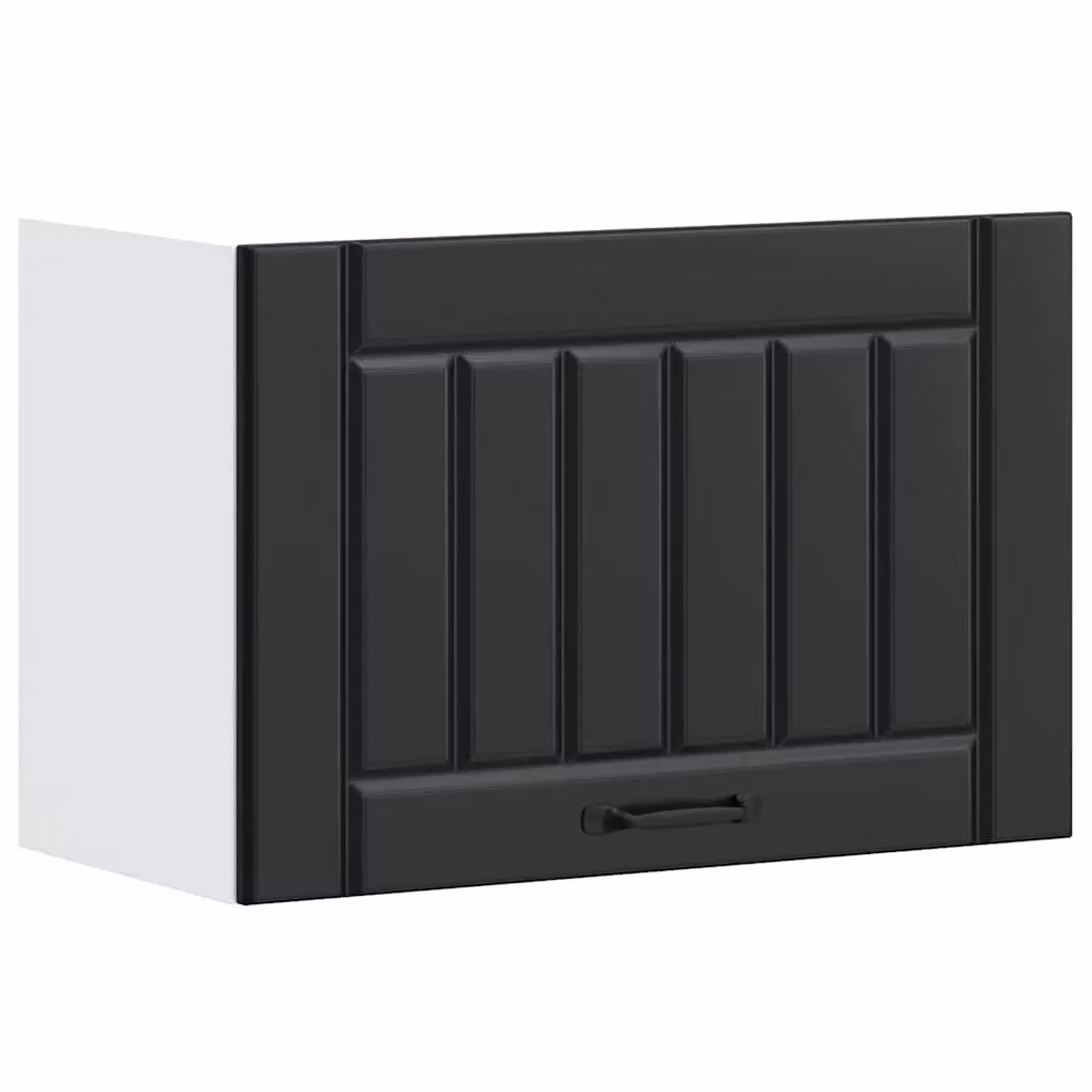 Berkfield Home Lucca Black Matt Kitchen Wall Cabinet with Glass Doors – 2