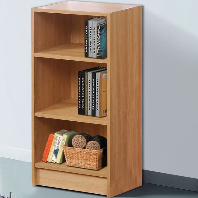 Timber Art Design UK Small Narrow Bookcase in Light Oak with Adjustable Shelves, W/D/H: 30 x 40 x 80 cm