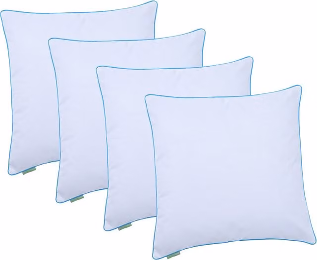 Gardenista Turquoise and White Square Garden Scatter Cushion, Set of 4, W/D/H: 60 x 60 x 60 cm