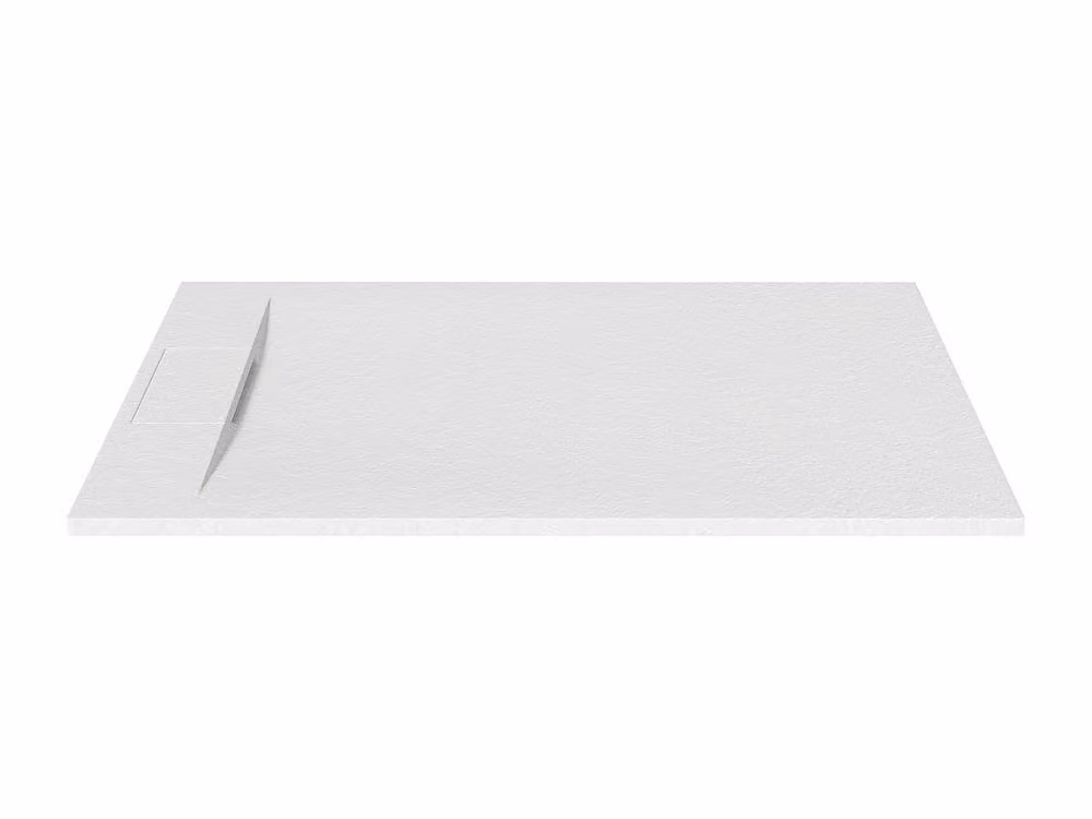 Vente-unique Extra-Flat Rectangular Shower Tray in White, SMC Resin, W/D: 140 x 90 cm – 2