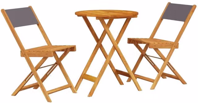 Berkfield Home 3 Piece Bistro Set in Anthracite Grey Acacia Wood – 1