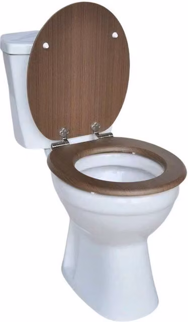 EONLION Oval Wooden Easy Fit Bathroom Toilet Seat in Brown