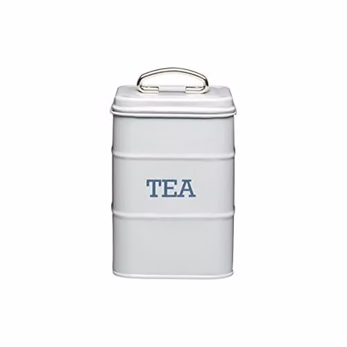 KitchenCraft Stainless Steel Tea Canister, Grey, W: 11 cm, H: 17 cm