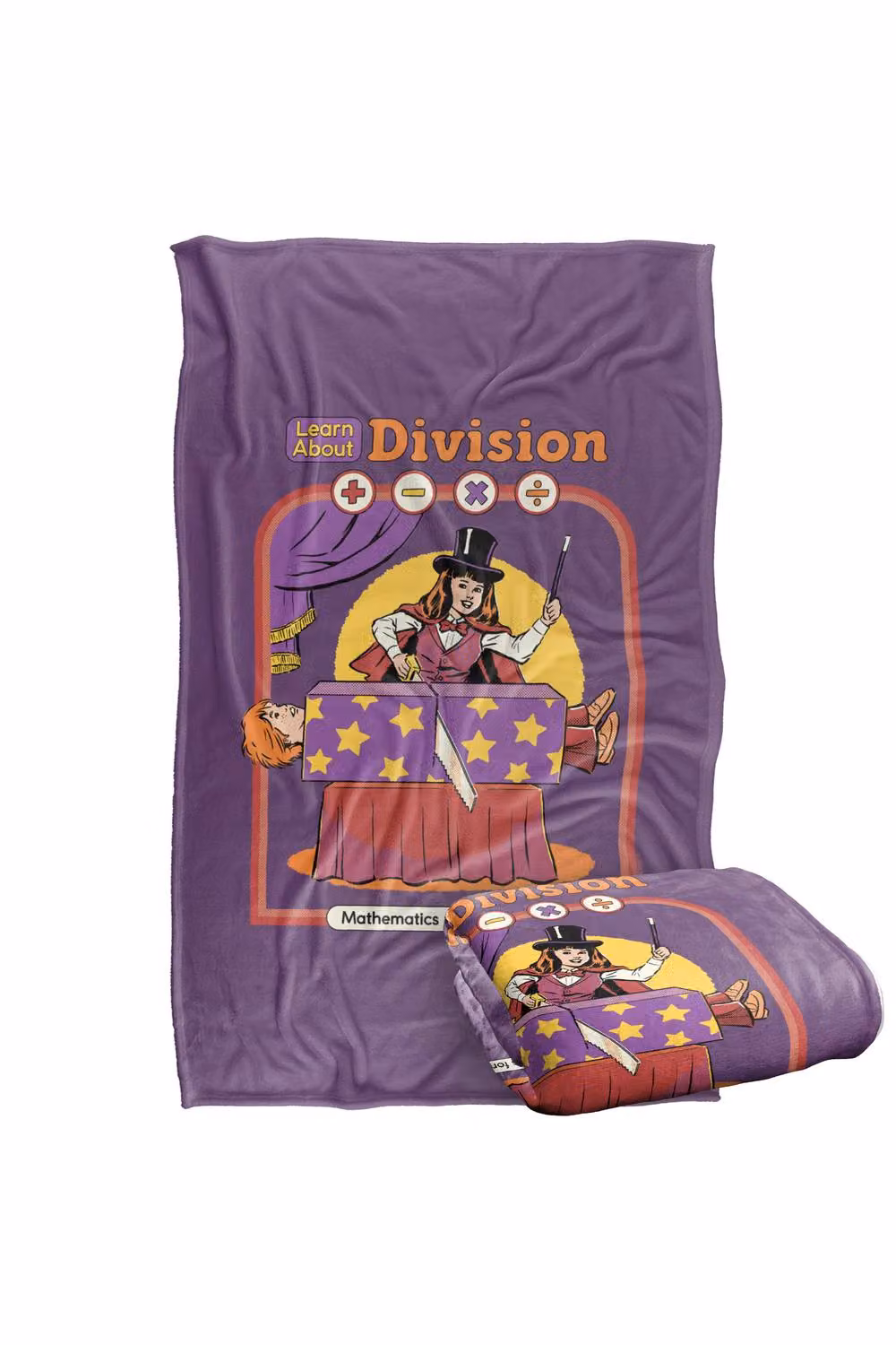 Steven Rhodes Learn About Division Multicolour Silky Soft Fleece Throw Blanket W/D/H: 91 x 147 cm – 2
