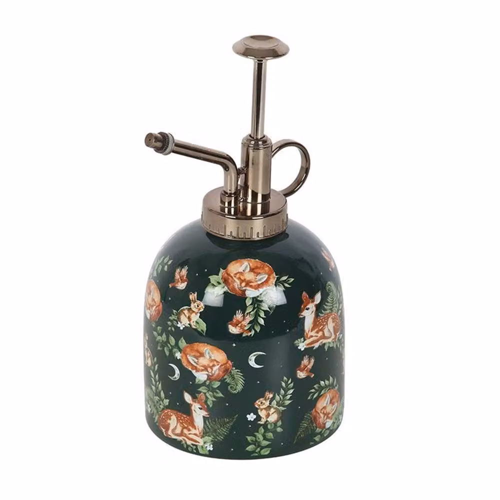 Uniqueful Fawn & Friends Forest Print Ceramic Plant Mister in Green – 2
