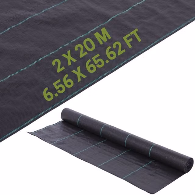 Novecrafto Heavy Duty Weed Control Membrane, Black, 2 x 20m