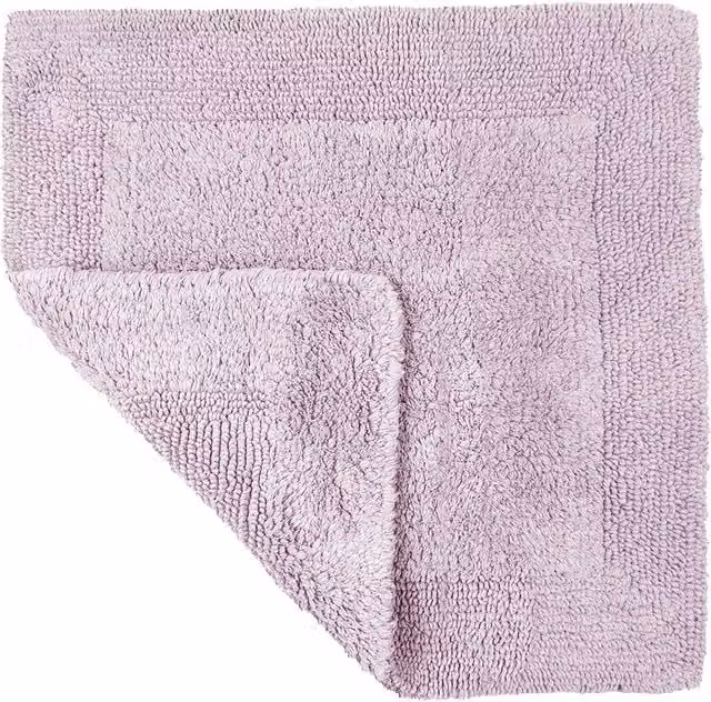 Allure Bath Fashions Reversible Heavyweight Cotton Square Shower Mat, Purple, W/D/H: 55 x 55 x 0.5 cm