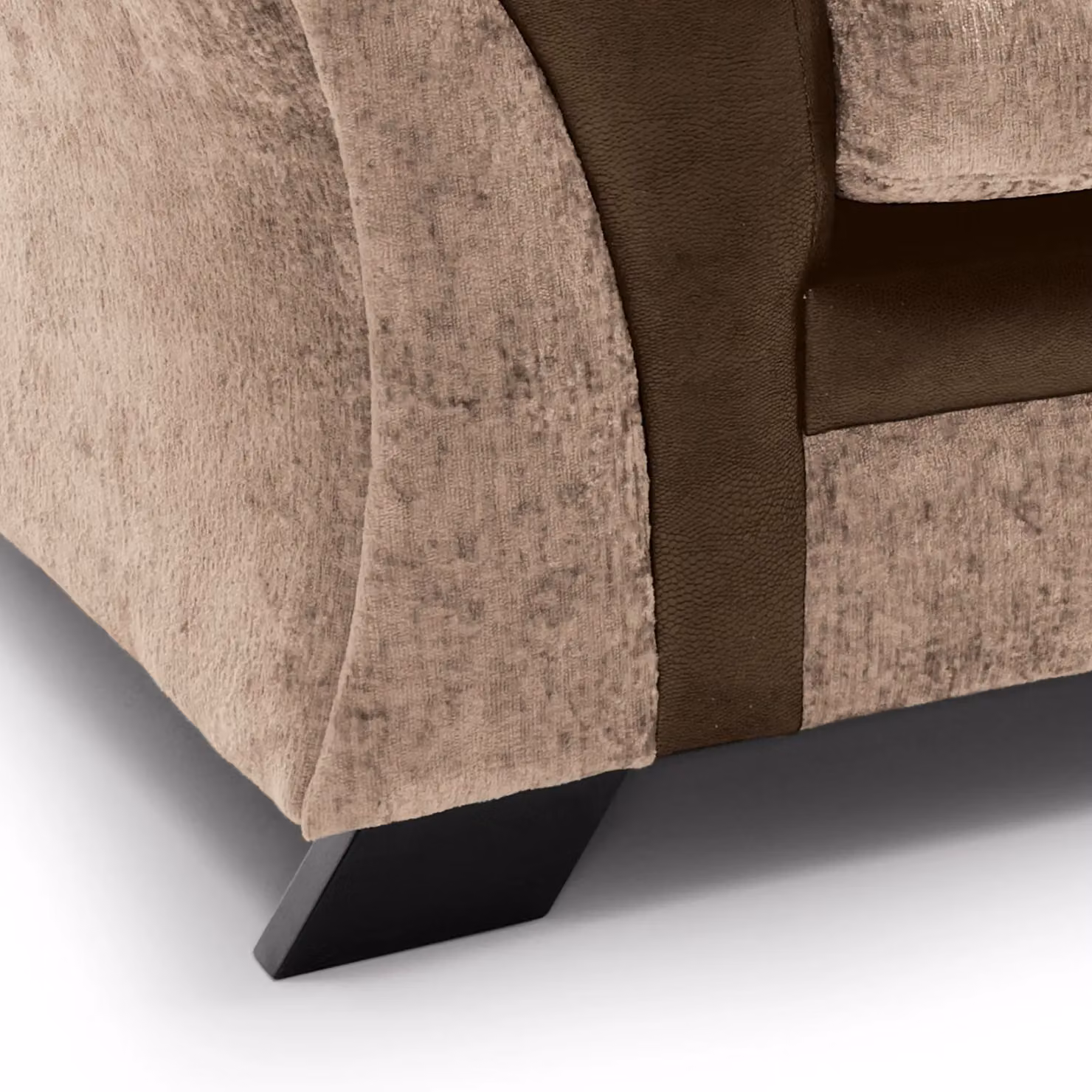 Abakus Direct Farrow 3 Seater Chenille Fabric Sofa in Brown and Beige – 5