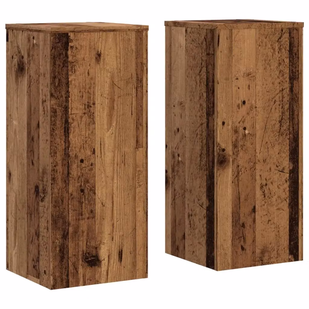 Berkfield Home Set of 2 Modern Plant Stands in Brown Wood, W/D/H: 30 x 30 x 70 cm – 2