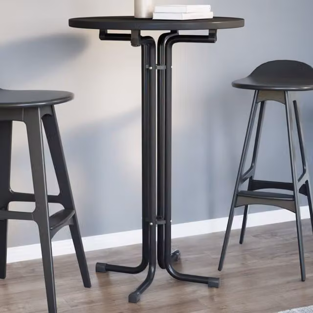 Berkfield Home Black Rectangular Dining Table with Matt MDF and Metal Finish, W: 110 cm, D: 70 cm – 1