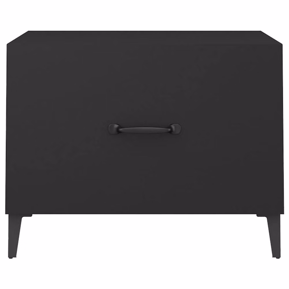 Berkfield Home Set of 2 Black Decorative Nested Coffee Tables with Metal Legs, W/D/H: 50 x 50 x 40 cm – 3