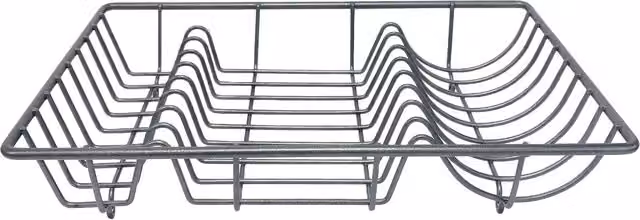 Kitchen Master Rectangular Dish Drainer in Grey and White Coated Steel