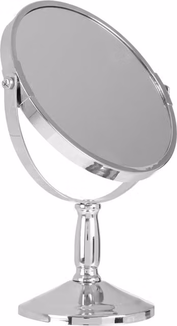 Orsina Cassini Chrome Large Round Swivel Tabletop Mirror in Silver