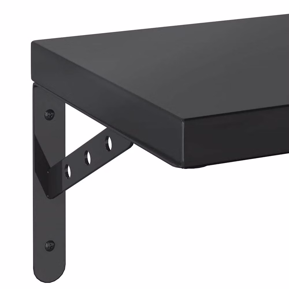 Berkfield Home Black Matt Metal Wall Mounted Shelves, 2 Pack, W: 100 cm, D: 23.5 cm, H: 15.5 cm – 3
