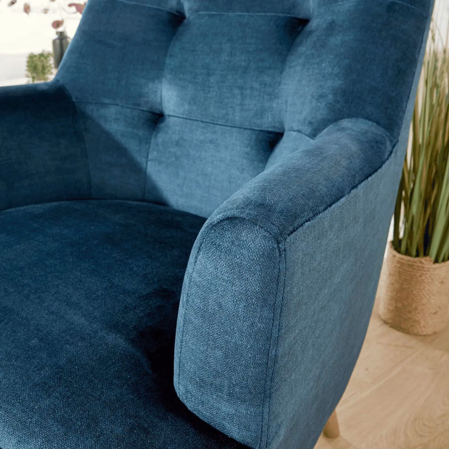Home Source Arta Modern Upholstered Accent Armchair in Blue – 4