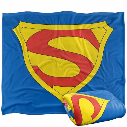 LOGOVISION Superman 1941 Gold Logo Shield Super Soft Fleece Throw Blanket, W: 127 cm x D: 152.4 cm – 1