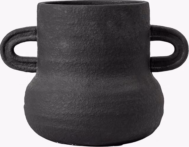 Perch & Parrow Somov Small Ceramic Tabletop Vase in Black