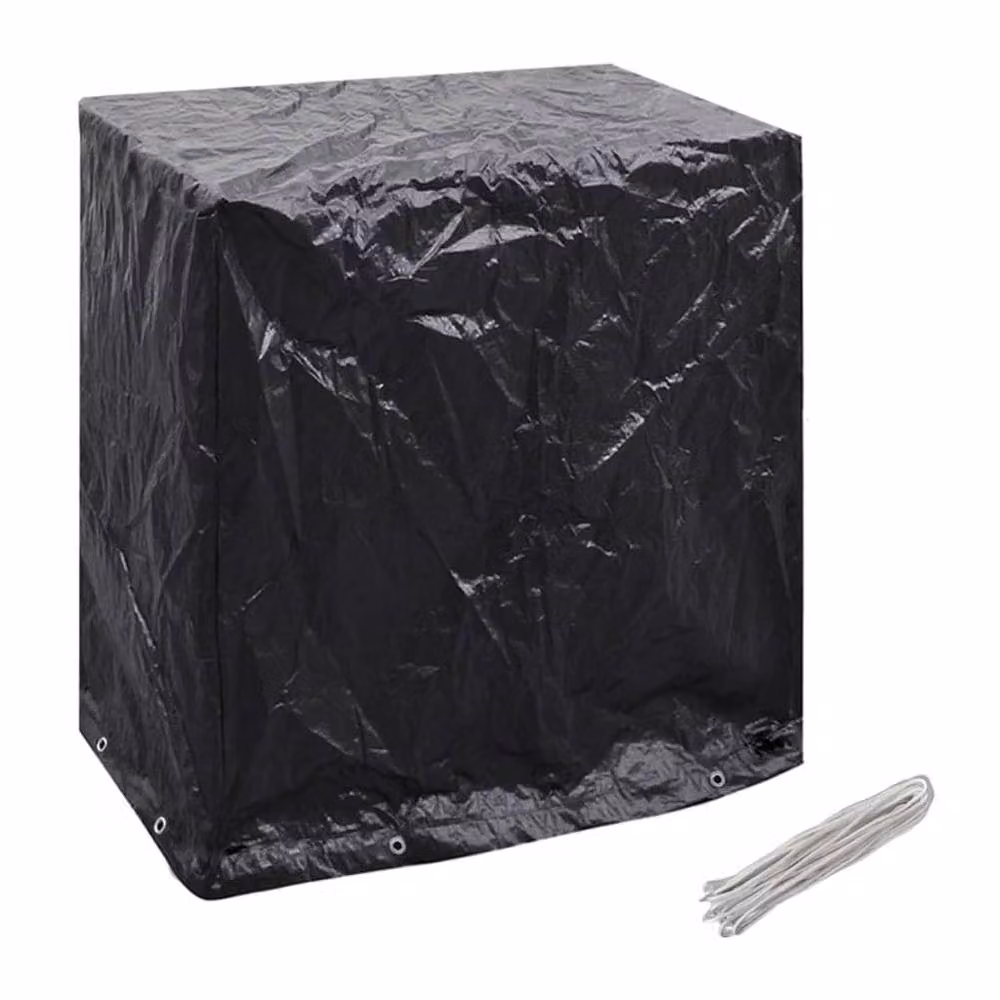 Berkfield Home Durable Black Aluminium Table Tennis Table Cover with 8 Eyelets, W: 160 cm, D: 55 cm, H: 55 cm – 3