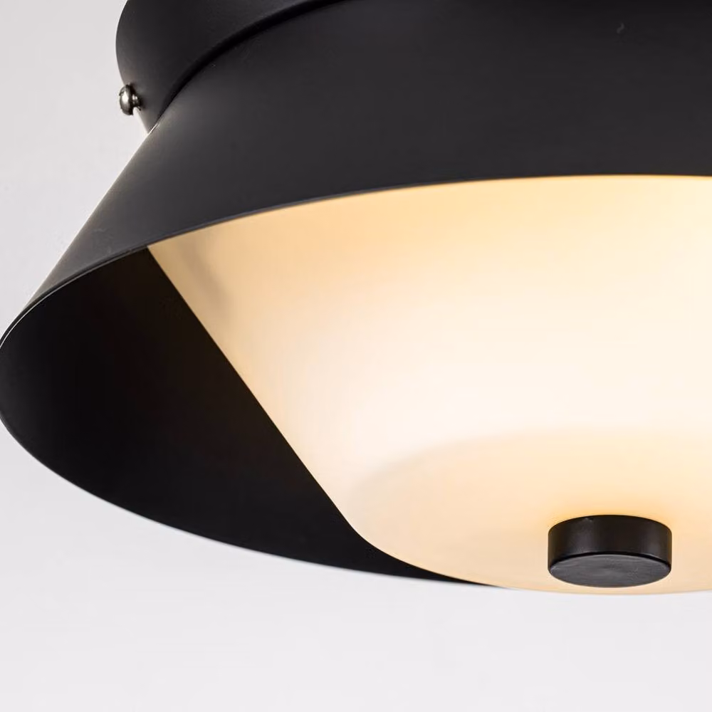 Netlighting Bowtie 2 Light Bathroom Ceiling Light in Matte Black, IP44 Rated – 2