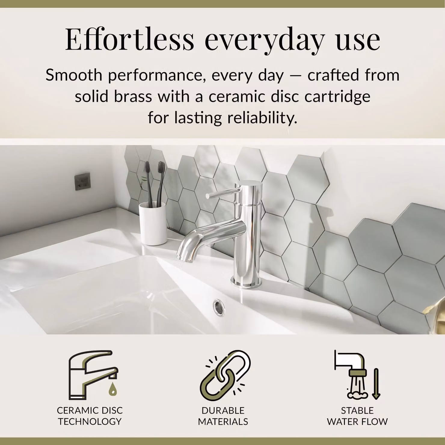 Balterley Round Mono Basin Mixer Tap with Push Button Waste, Chrome – 2